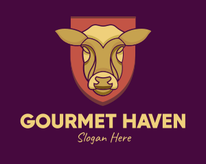 Golden Cow Head logo design