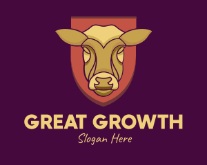 Golden Cow Head logo design