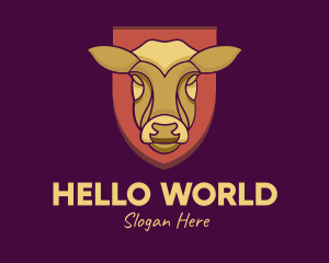 Golden Cow Head logo design