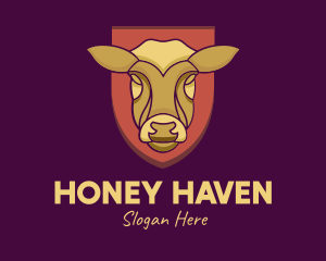 Golden Cow Head logo design