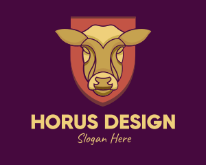 Golden Cow Head logo design