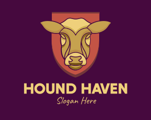 Golden Cow Head logo design