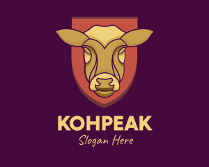 Golden Cow Head logo design