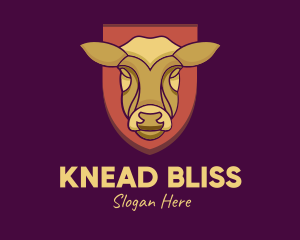 Golden Cow Head logo design