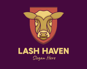 Golden Cow Head logo design