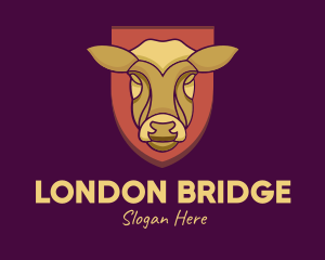 Golden Cow Head logo design