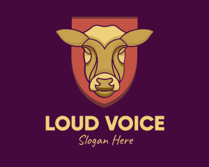 Golden Cow Head logo design