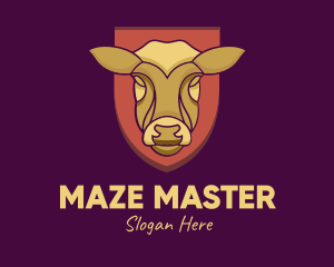 Golden Cow Head logo design