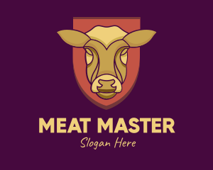 Golden Cow Head logo design