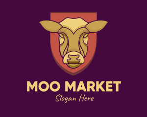 Cow - Golden Cow Head logo design