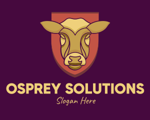 Golden Cow Head logo design