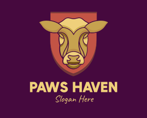 Golden Cow Head logo design