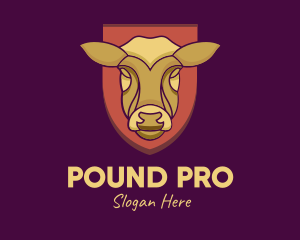 Golden Cow Head logo design