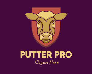 Golden Cow Head logo design