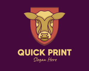 Golden Cow Head logo design