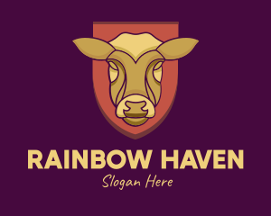 Golden Cow Head logo design