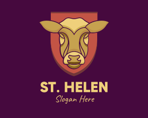 Golden Cow Head logo design