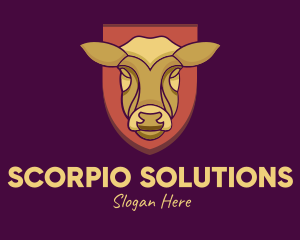 Golden Cow Head logo design