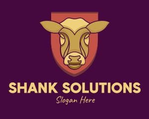 Golden Cow Head logo design