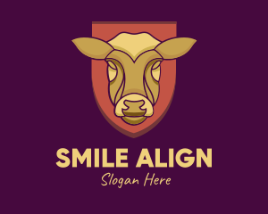 Golden Cow Head logo design