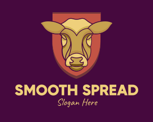 Golden Cow Head logo design