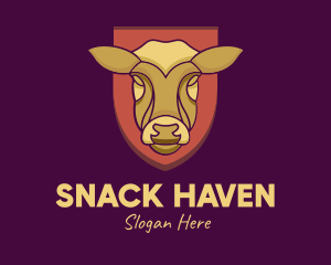 Golden Cow Head logo design