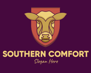 Golden Cow Head logo design