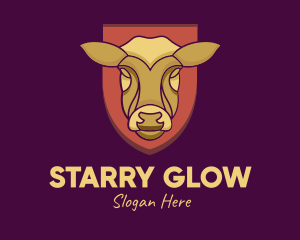 Golden Cow Head logo design