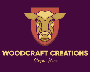 Golden Cow Head logo design