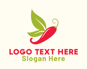 Spice - Hot Chili Butterfly logo design