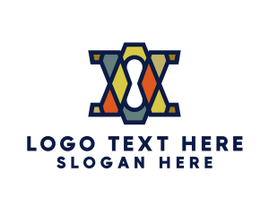 Letter Va - Ornate Mosaic Business logo design
