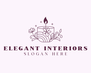 Scented Floral Candle logo design