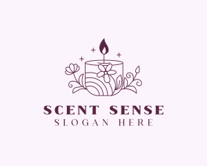 Scented Floral Candle logo design