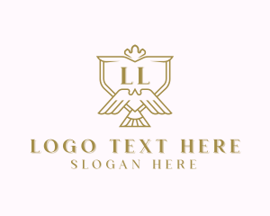 Lettermark - Eagle Shield Crest logo design