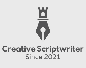 Scriptwriter - Castle Tower Pen logo design