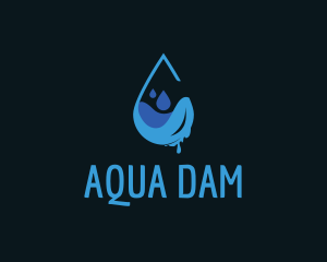 Water Droplet Drip logo design