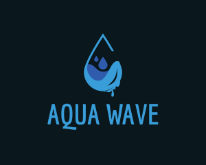 Water Droplet Drip logo design