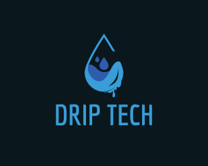 Water Droplet Drip logo design