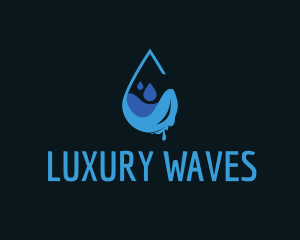 Water Droplet Drip logo design