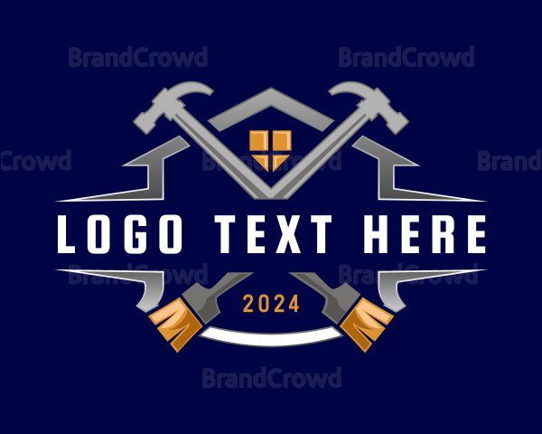 Hammer Paint Brush Construction Logo