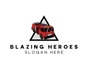 Firefighter - Industrial Fire Truck logo design