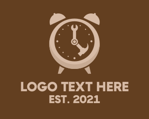 Brown - Clock Repair Tool logo design