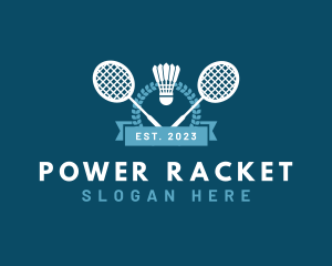 Racket - Badminton Tournament League logo design