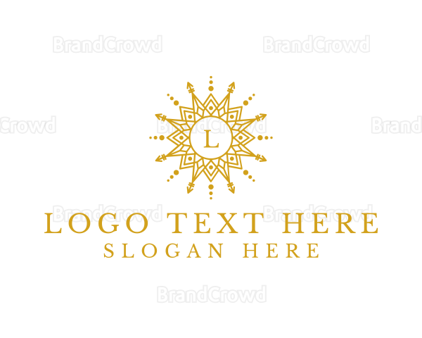 Sun Ornament Bohemian Mandala Logo