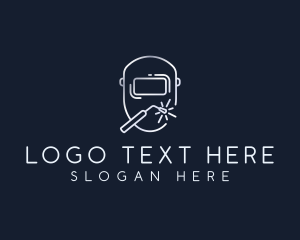 Minimalist Welding Helmet logo design