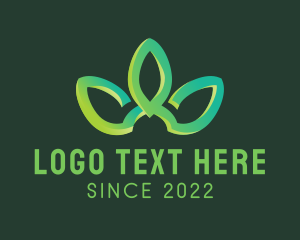 Herbal - Gradient Leaf Crown logo design