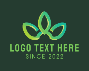 Plant - Gradient Leaf Crown logo design