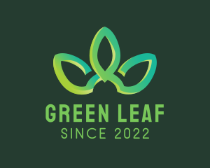 Gradient Leaf Crown logo design