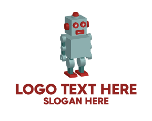 Toy Store - 3D Toy Robot logo design