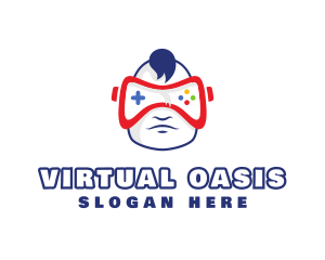 Vr - Child VR Gamer logo design